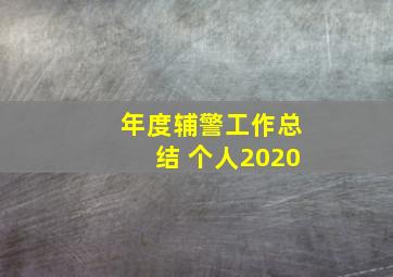 年度辅警工作总结 个人2020